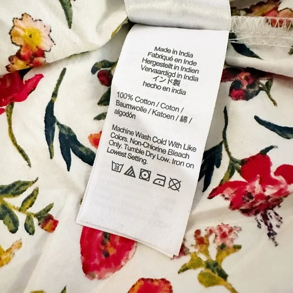 J.‎ Crew Ruffle Tie Neck Floral Cotton Popover XXS - Picture 8 of 14